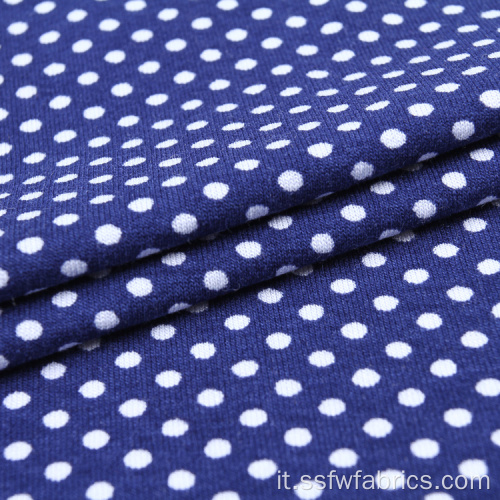 Tessuto in spandex elasticizzato a pois in rayon stampato a maglia